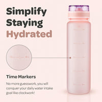Fitness water bottle with fruit infuser and lightweight bottle body