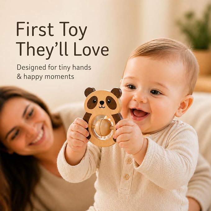 Five piece baby rattle set for parent guided baby activity time