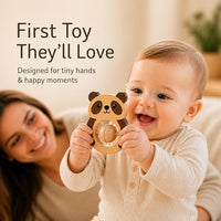 Five piece baby rattle set for parent guided baby activity time
