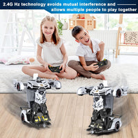 Flashing light remote control transforming car with 360° rotation