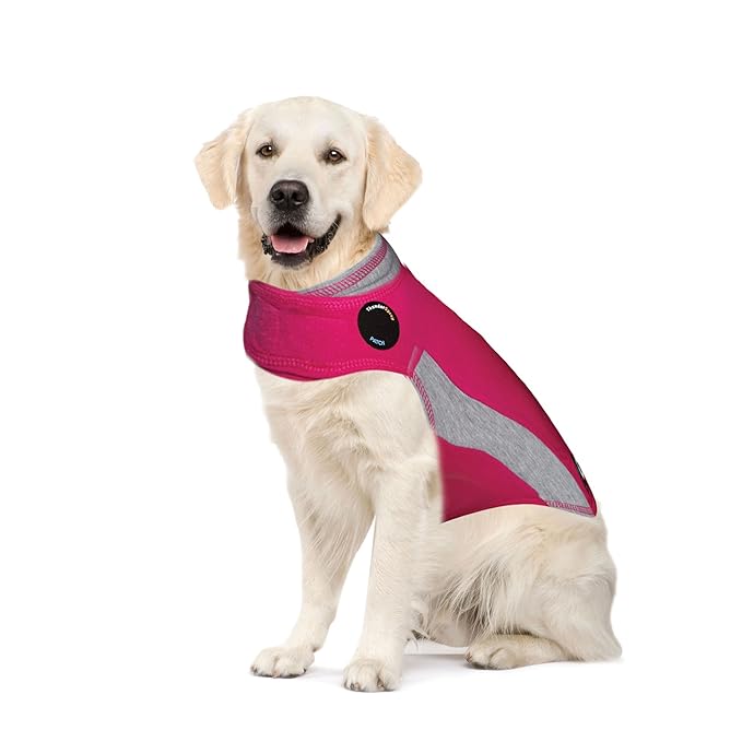 pink fleece polo dog anxiety jacket X-Large