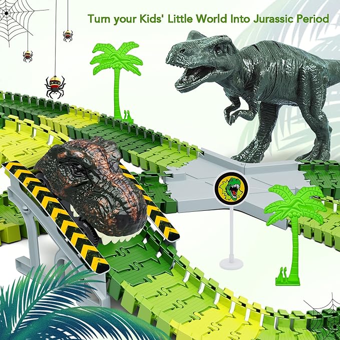 flexible dinosaur track toy set easy to assemble and reshape