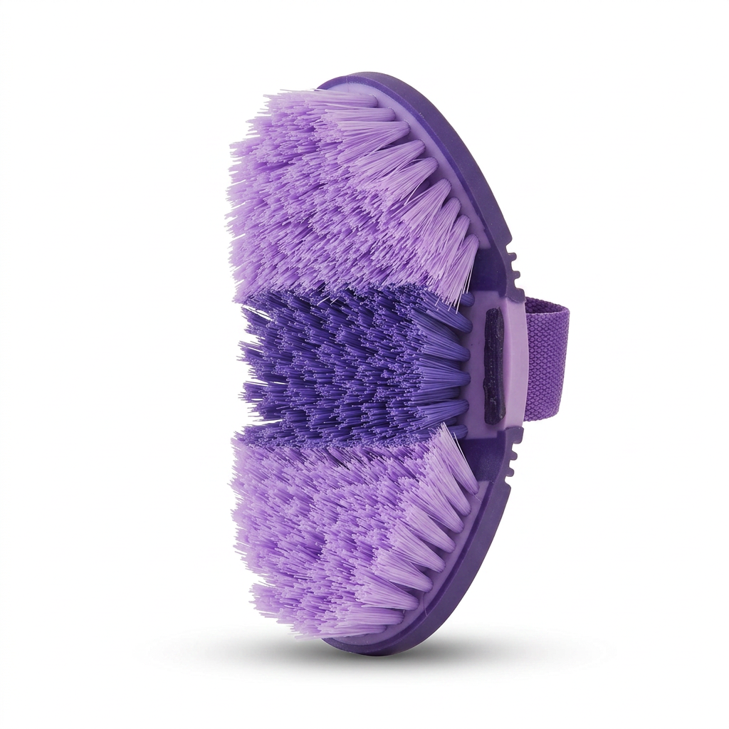 Soft bristle horse brush for coat grooming