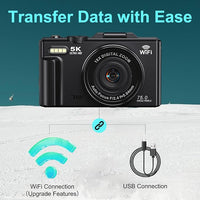 Camera with 180 degree flip screen for vlogging