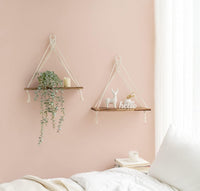 floating wooden wall shelves for bedroom and living room storage