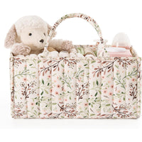 Floral baby diaper caddy organizer with stylish design