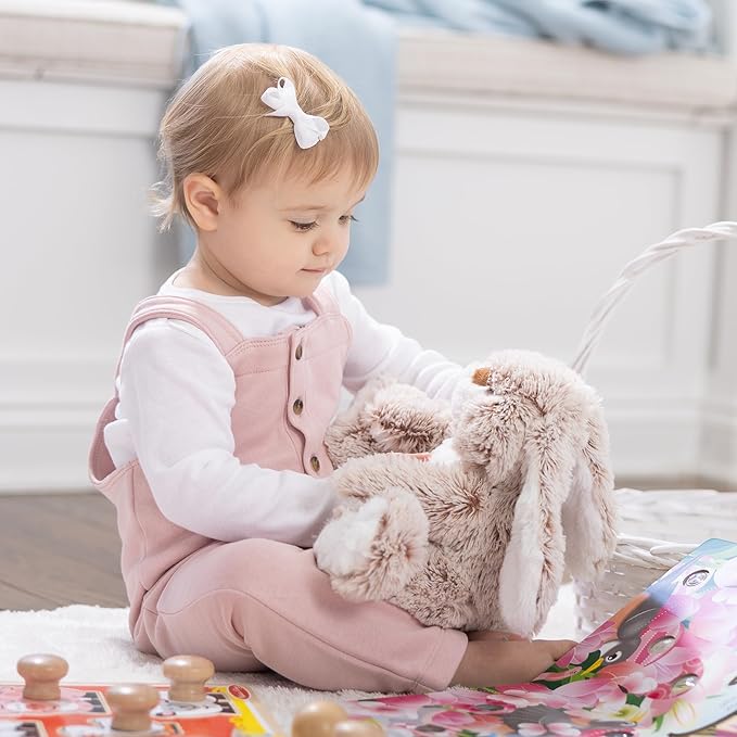 Burrow Bunny plush with fluffy tail, big feet, and floppy ears