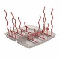 Foldable baby bottle drying rack with transparent dust cover