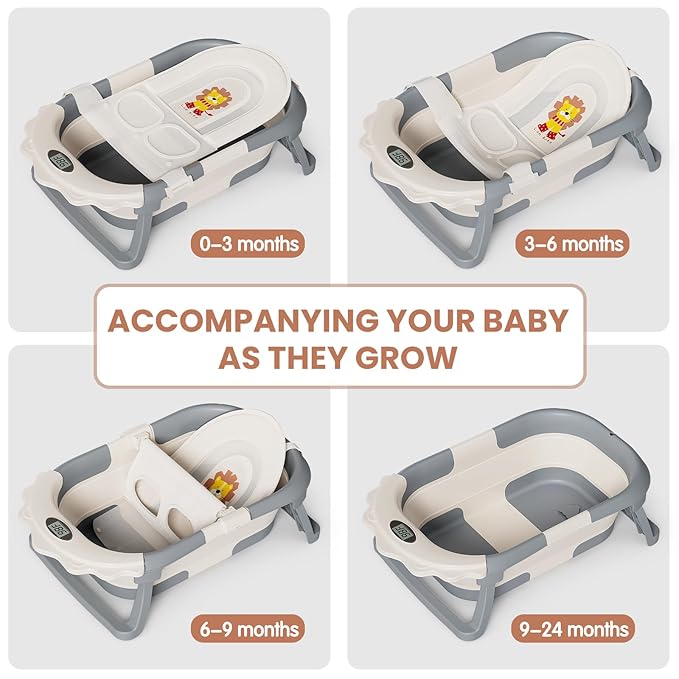 Foldable baby tub with compact storage design