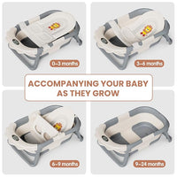 Foldable baby tub with compact storage design