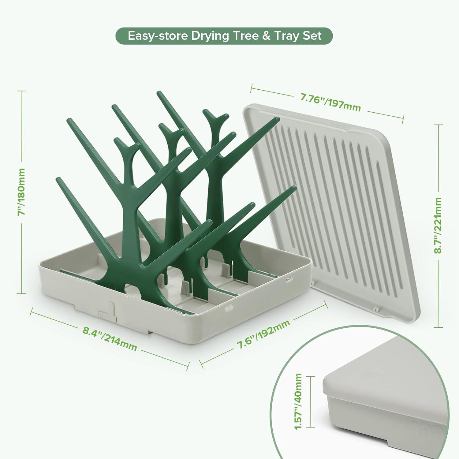 Foldable bottle drying tree for baby bottles and accessories
