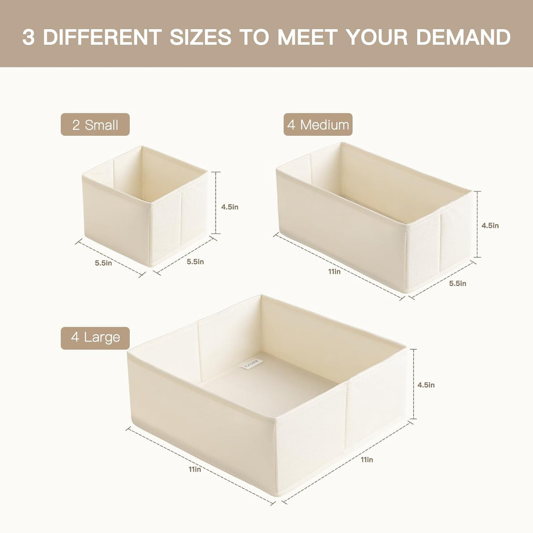 foldable closet storage bins for nursery drawer organization