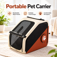 Foldable dog travel bed with enclosed carrier-style design