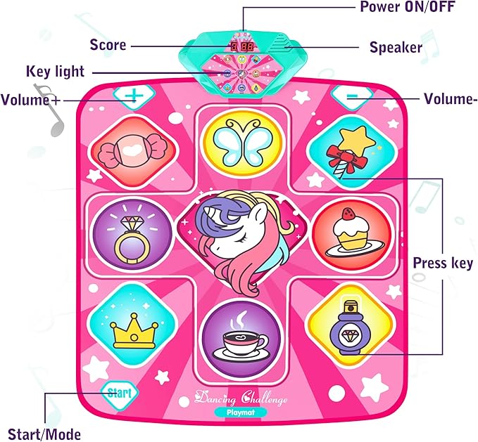 Foldable kids dance mat for birthday and holiday gifts