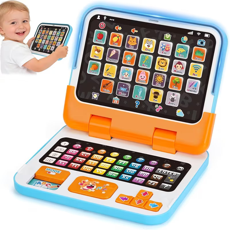 Foldable learning tablet toy for kids early learning play