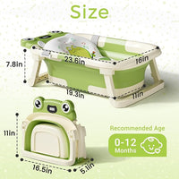 Foldable newborn bathtub with compact storage design