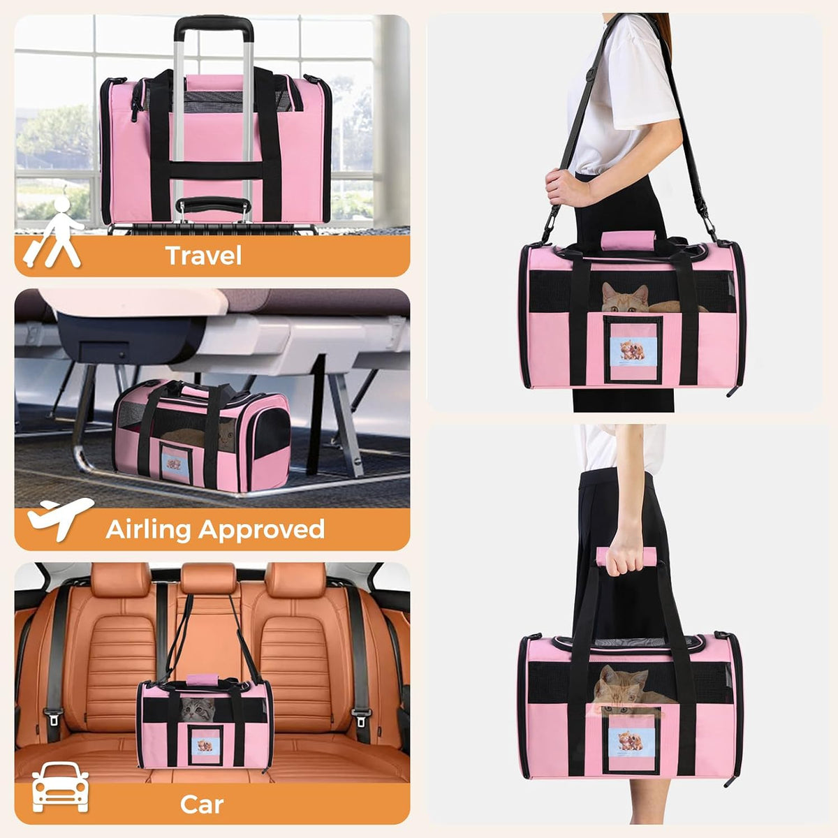 Foldable Pet Carrying Case With Comfortable Handles