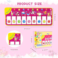 Foldable piano mat toy for kids portable musical playmat educational gift for toddlers