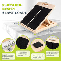 Wooden incline board with textured standing surface