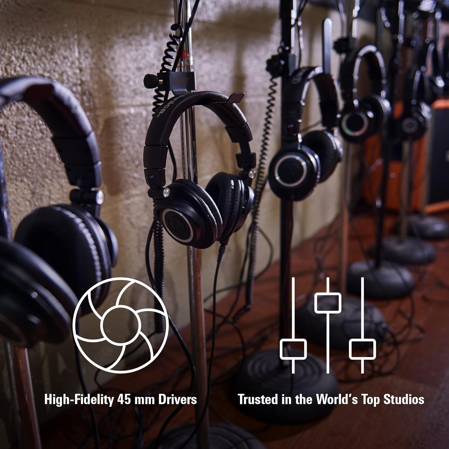 foldable studio headphones ATH-M50X for easy storage and portability