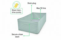 Open view of a foldable toddler bathtub ready for use