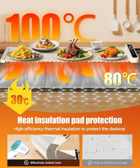 Foldable food warming mat with full-surface heating