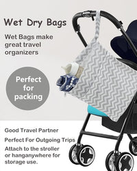 Compact folded wet dry bags showing portability for travel and beach use