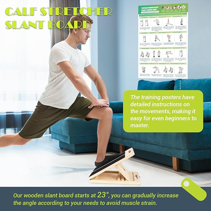 Foldable wooden stretch board for home gym use