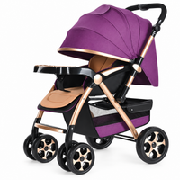 Foldable baby travel carriage with sturdy frame and multi-wheel construction