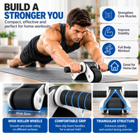 Folding abdominal trainer arranged to demonstrate its compact construction.