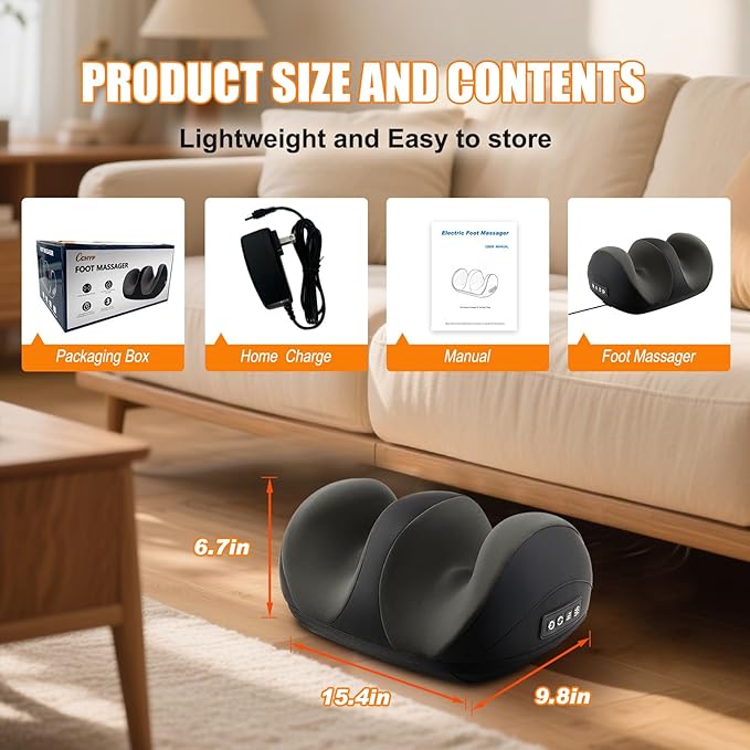 Foot massager with heat in elegant gift packaging, ideal gift for women and men for relaxation and pain relief