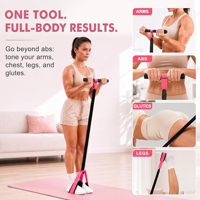 Foot pedal fitness band designed for arm, leg and core training movements.
