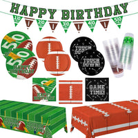  Football birthday party decorations kit with plates cups napkins and tablecloth