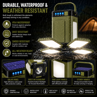 Four-leaf tent lantern for campsite illumination