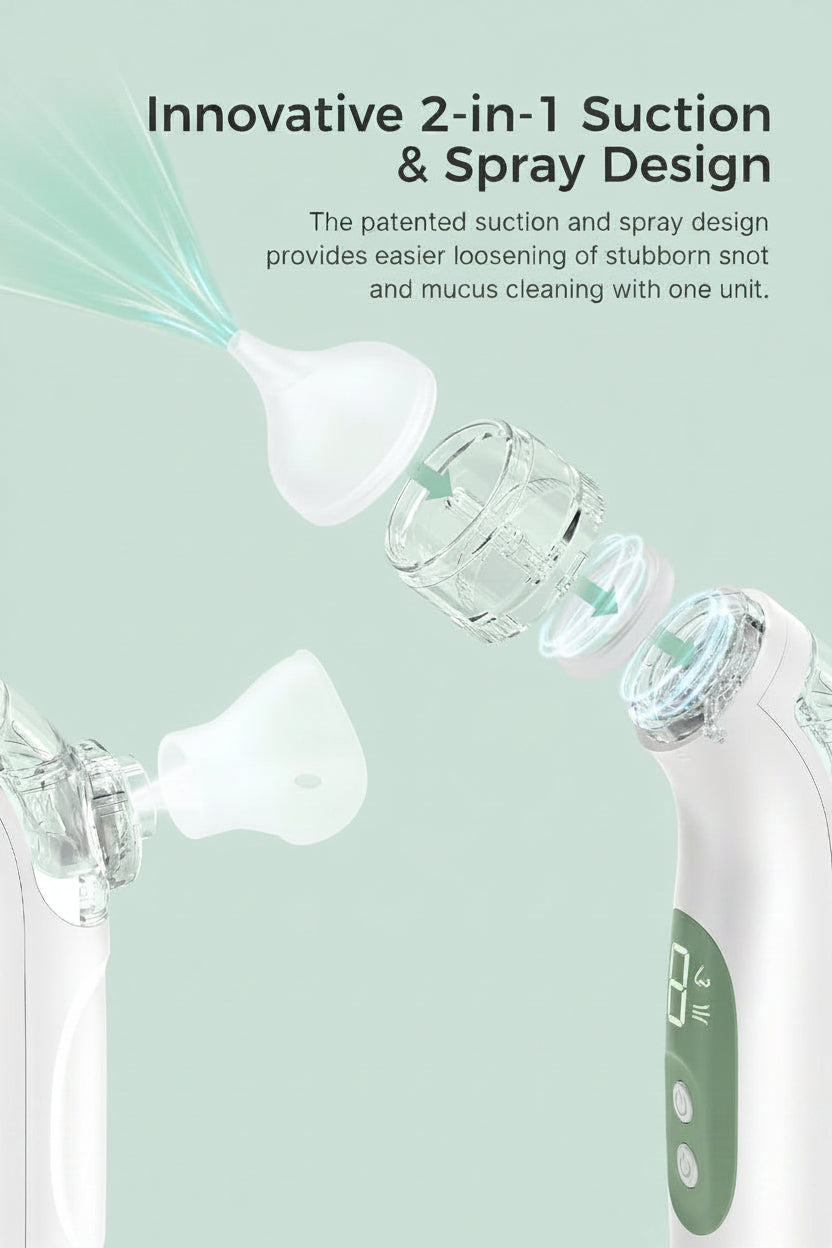 Baby nasal cleaning device with four adjustable suction levels