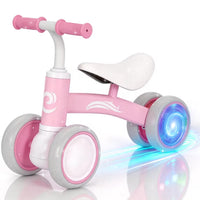 Four-wheel baby balance bike with pedal-free design