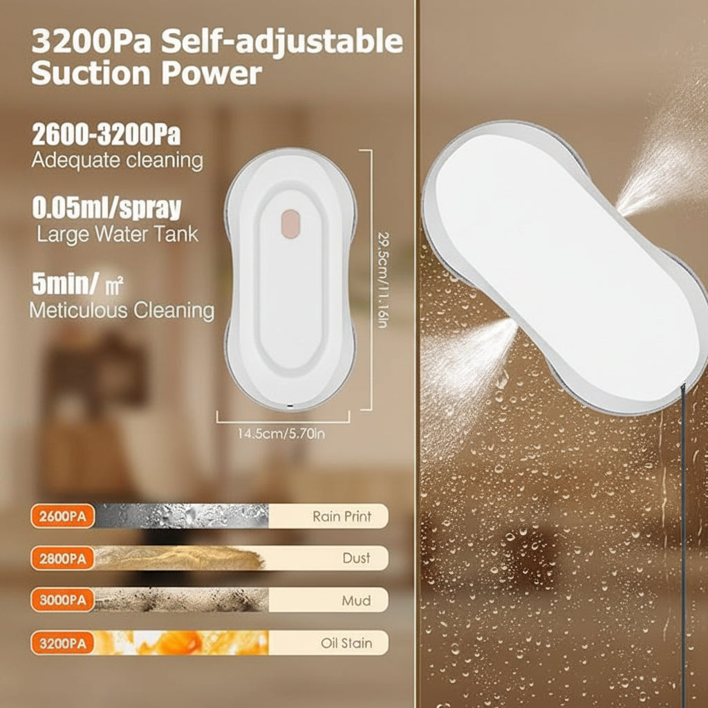 Robot cleaner for framed glass windows and doors