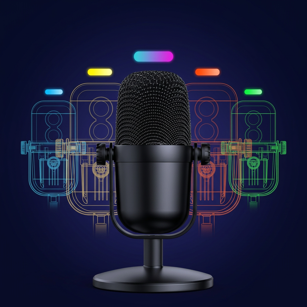M830 Gaming Microphone Noise Reduction Mic for PC Streaming Podcast Recording Mics