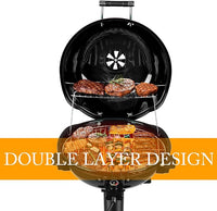 Freestanding electric grill in black finish