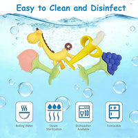 Freezer safe teething toy for babies with textured chew surface