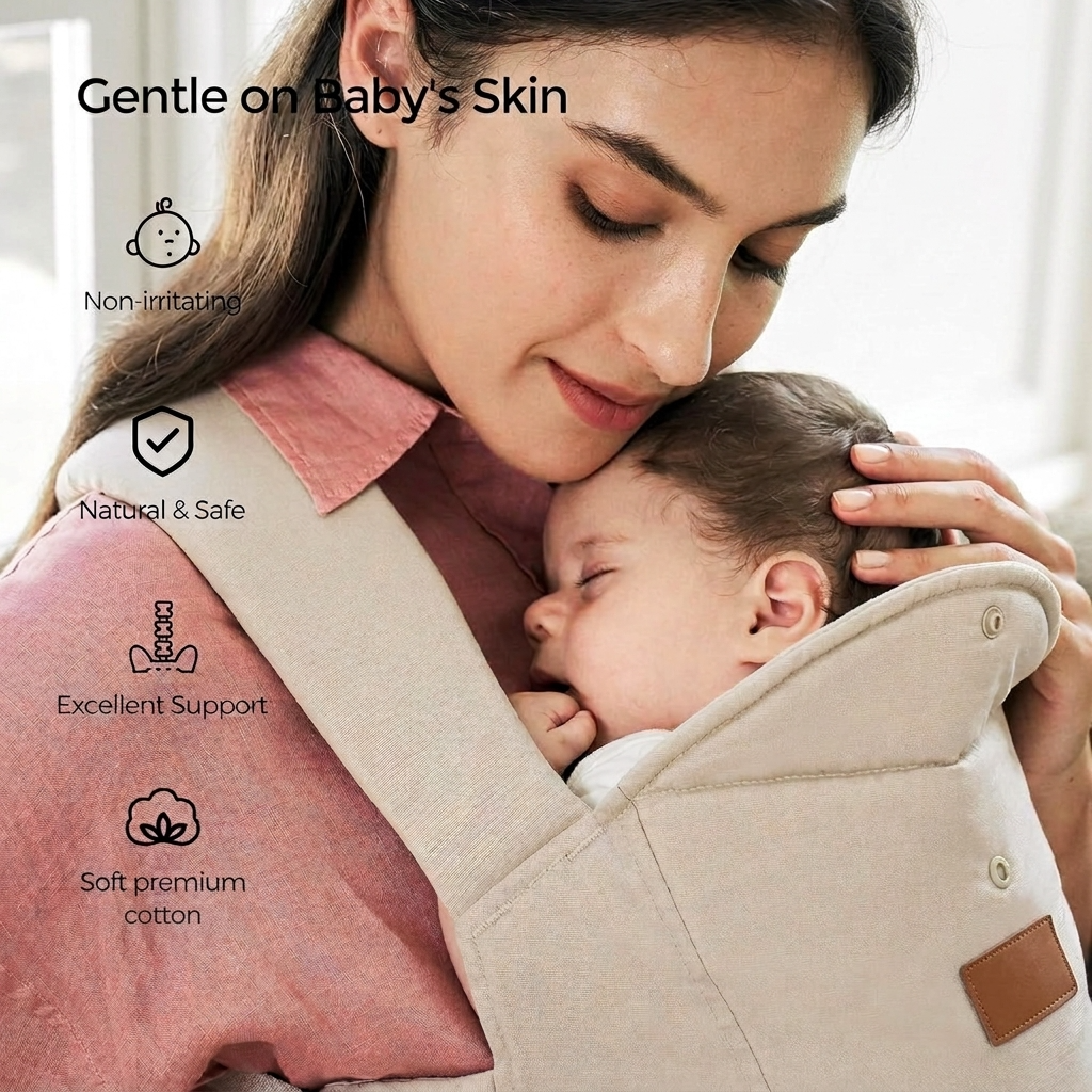 front and back carry options for newborn carrier with cross-back support
