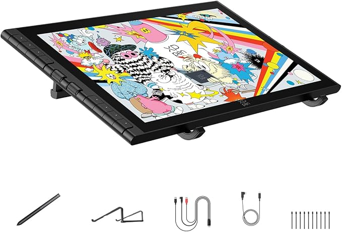  pen display front view with stylus drawing on screen