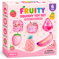 Fruit squeeze toy set with soft squishy texture