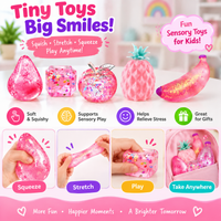 Fruit squishy fidget toy for tactile play