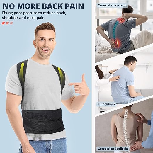 Full back support posture corrector for improving spine alignment and reducing slouch