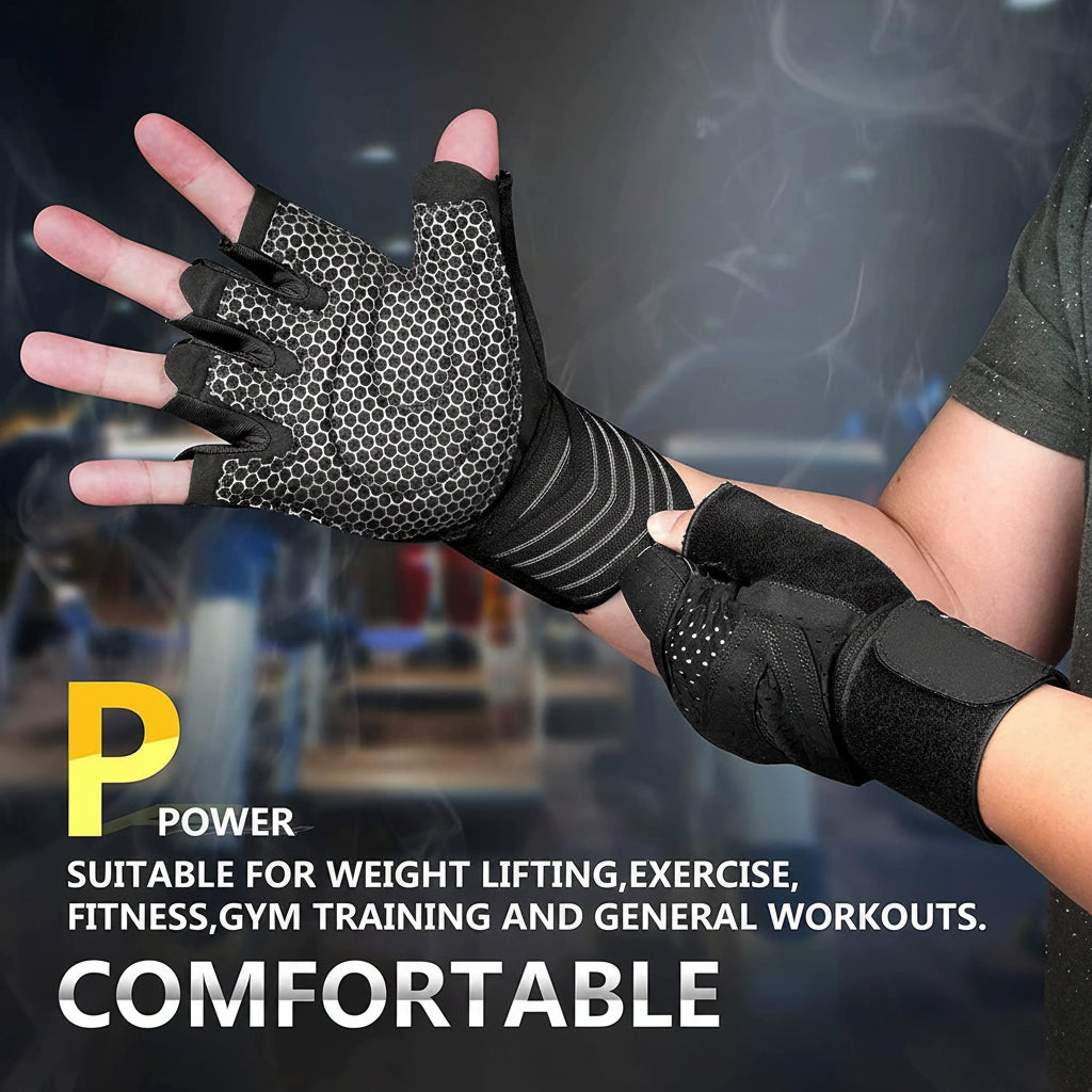Full-palm workout gloves for training sessions and daily fitness use