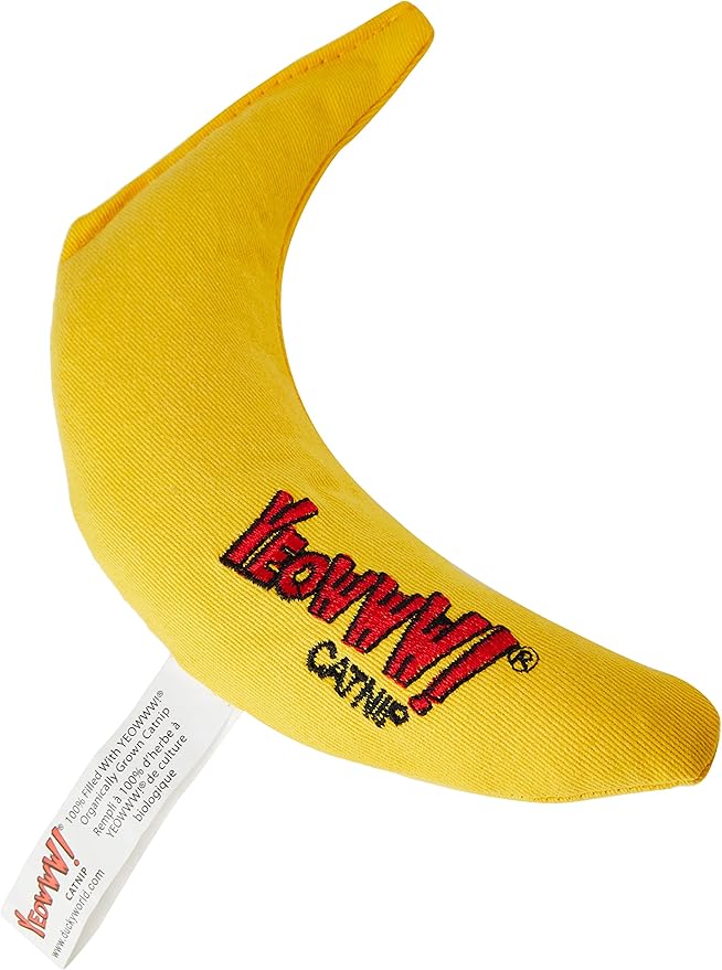 Fun Catnip Toy for Cats in the Shape of a Yellow Banana