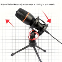 gaming microphone front view with stand