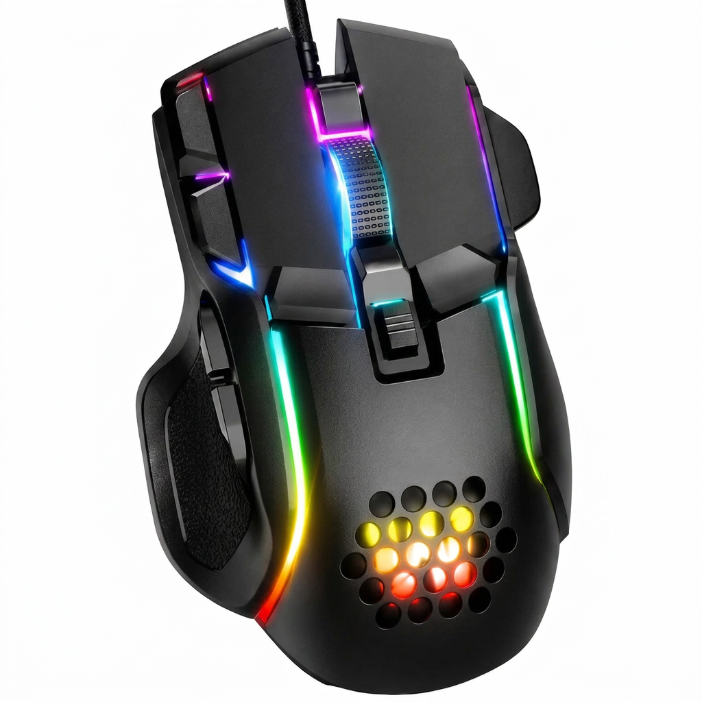 ide view of gaming mouse showing 10 programmable buttonS