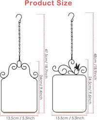 Garden Bird Swing Black Metal Frame with Hanging Chain